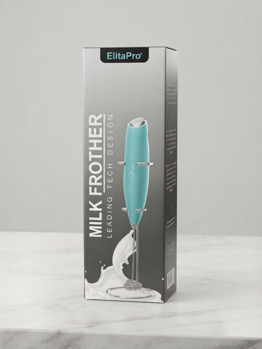 NIB ElitaPro Handheld Milk Frother β Turquoise / Silver (Sealed Box)